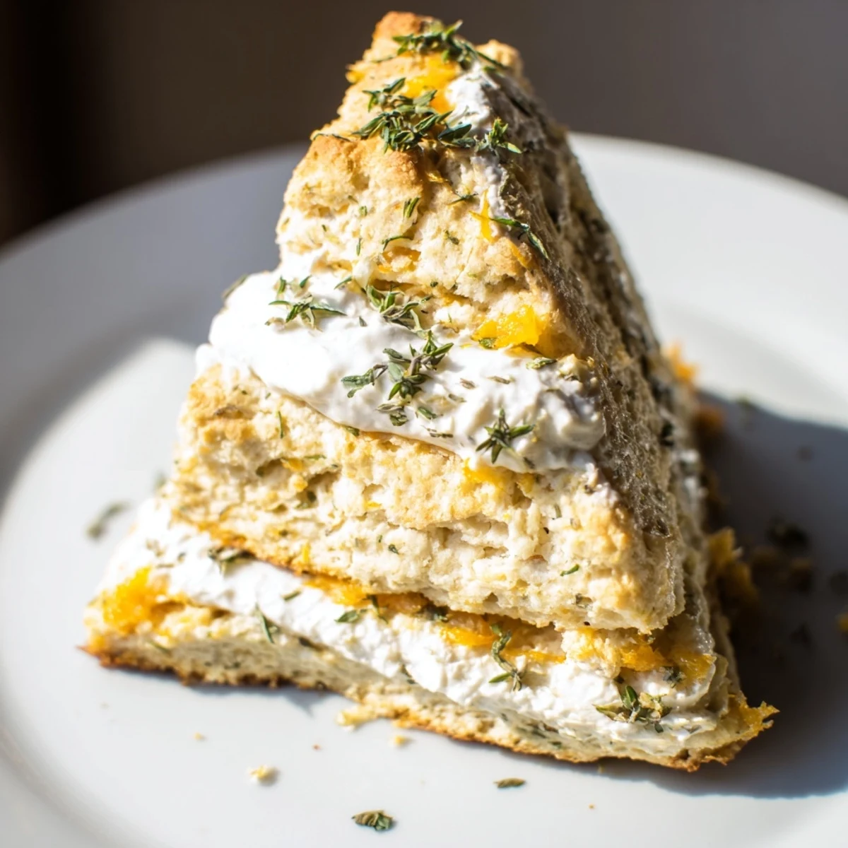 Warm, buttery golden cheddar and chive scones, sprinkled with cheese, perfect for a cozy brunch.