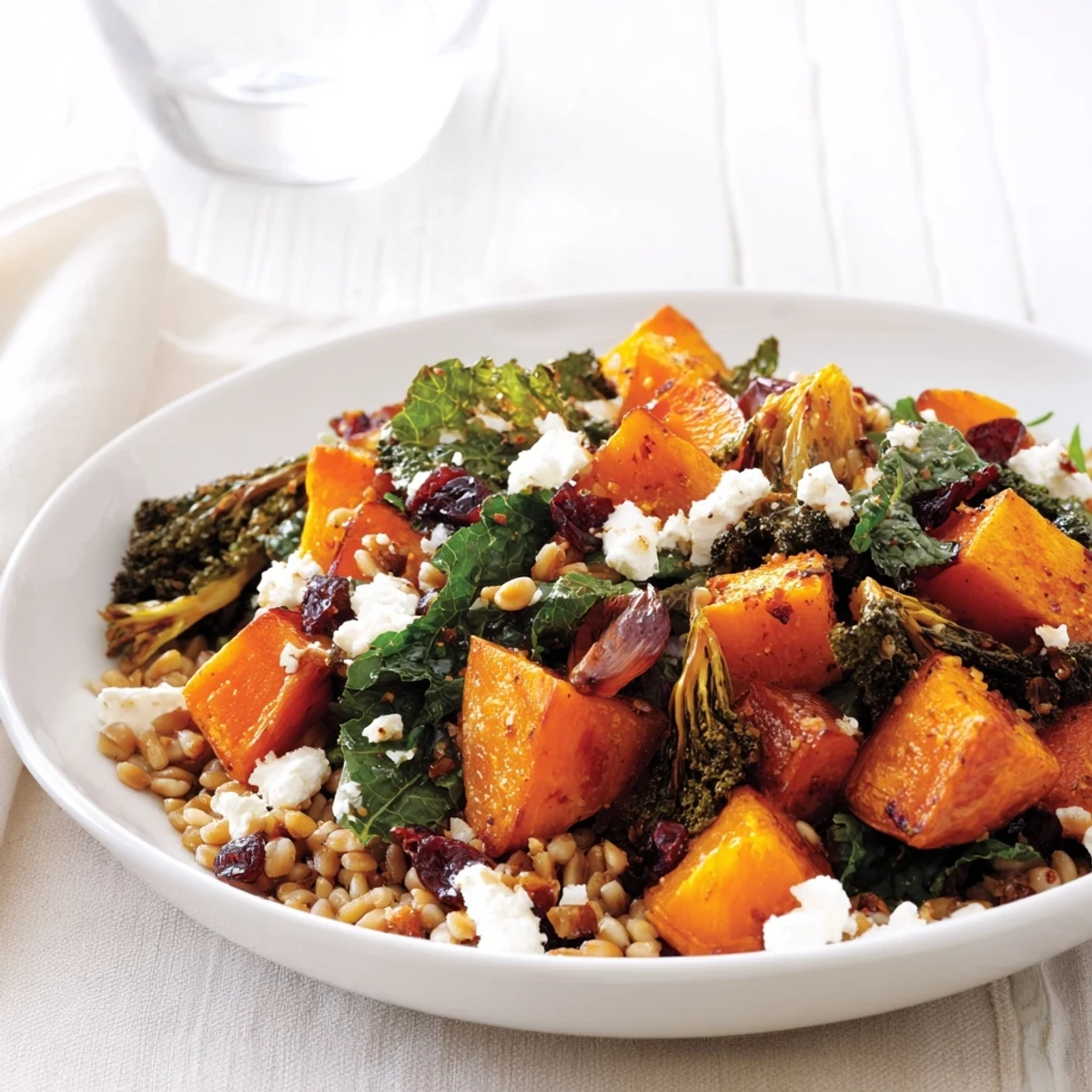 Vibrant Harvest Grain Bowl with roasted pumpkin, kale, and toasted pepitas; a healthy autumn meal.