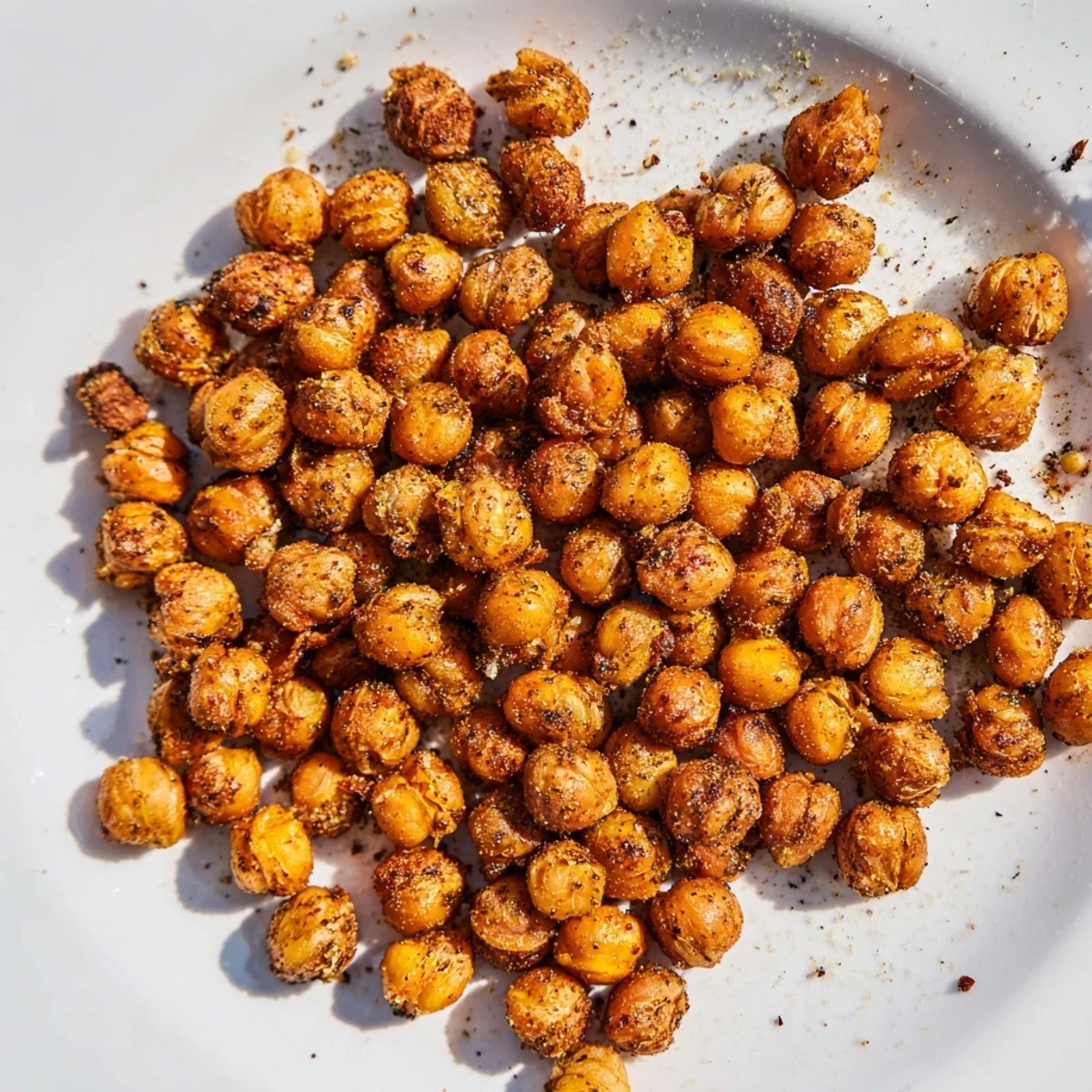 Golden, crispy chickpea snack, perfectly roasted and seasoned, offering a delightful crunch in every bite.