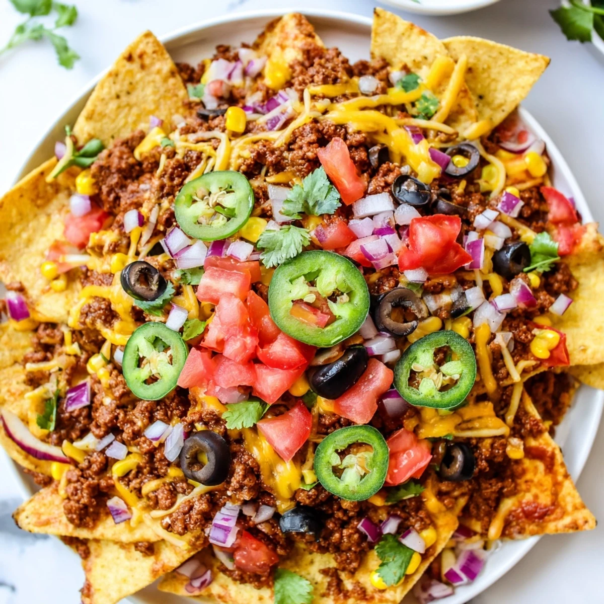 Easy Sheet-Pan Nachos: a Tex-Mex delight of melted cheese and seasoned beef atop crispy tortilla chips.