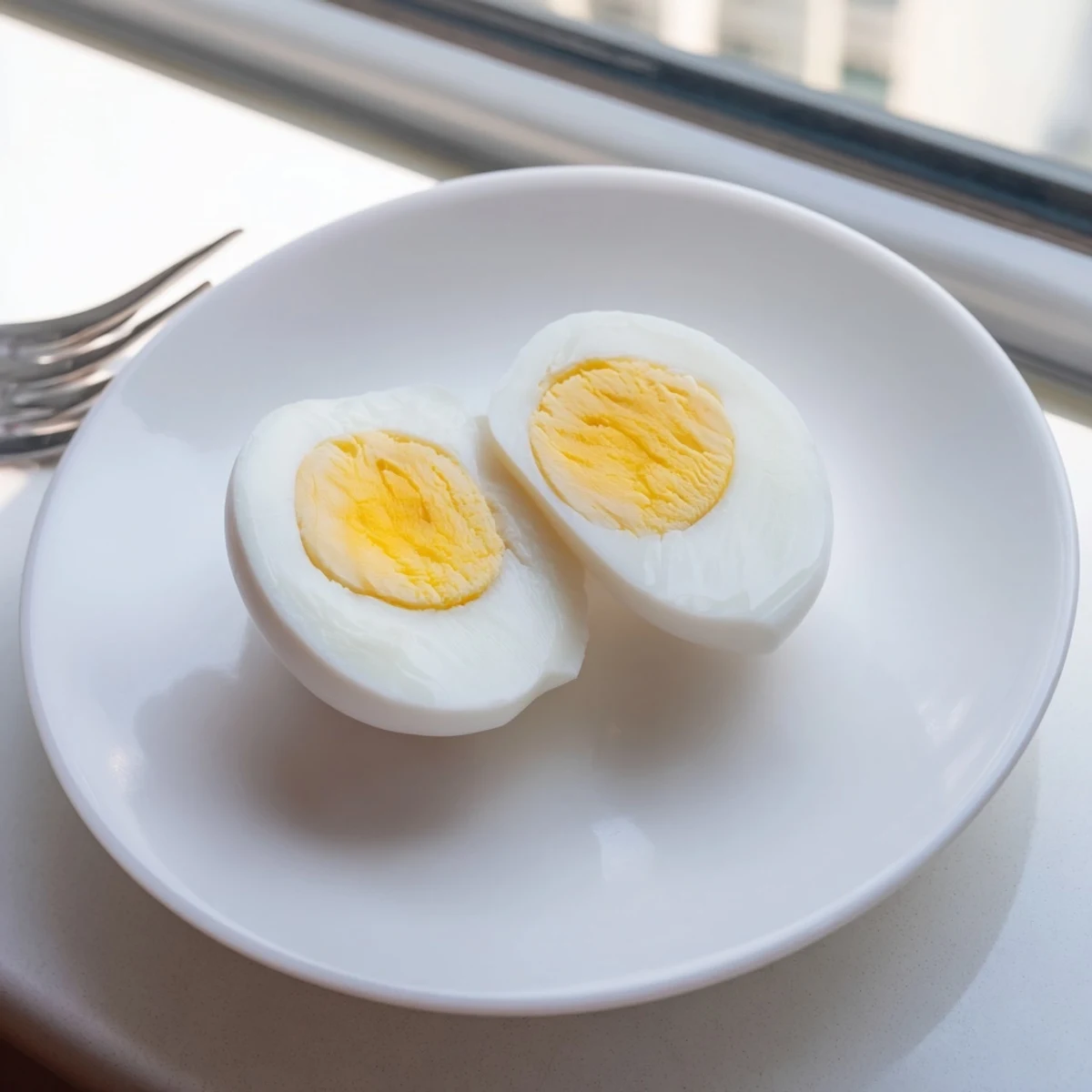 Golden air fryer boiled eggs: an image of perfectly cooked eggs, ready for breakfast or an easy snack.