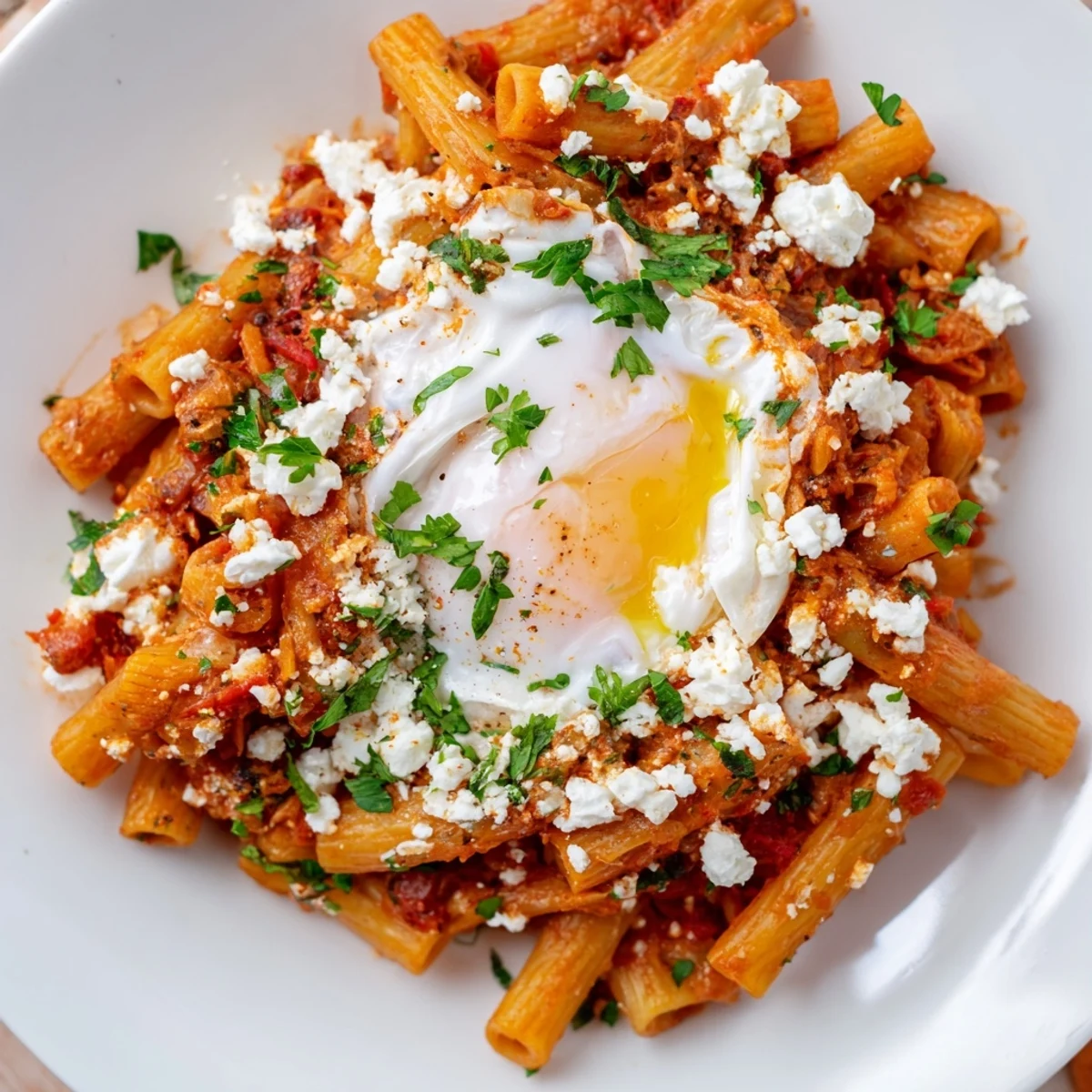 Earthy spices and rich flavors combine in this comforting Shakshuka Baked Pasta dish, perfect for sharing.