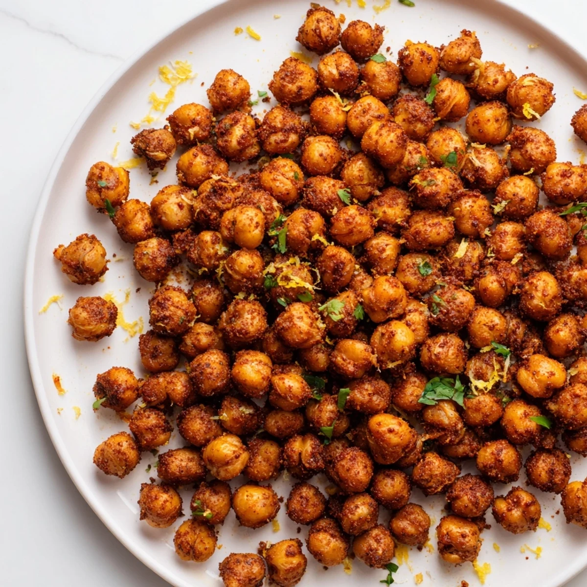 Golden, crispy Harissa Chickpea Roast; imagine the spicy aroma of these flavorful roasted chickpeas.