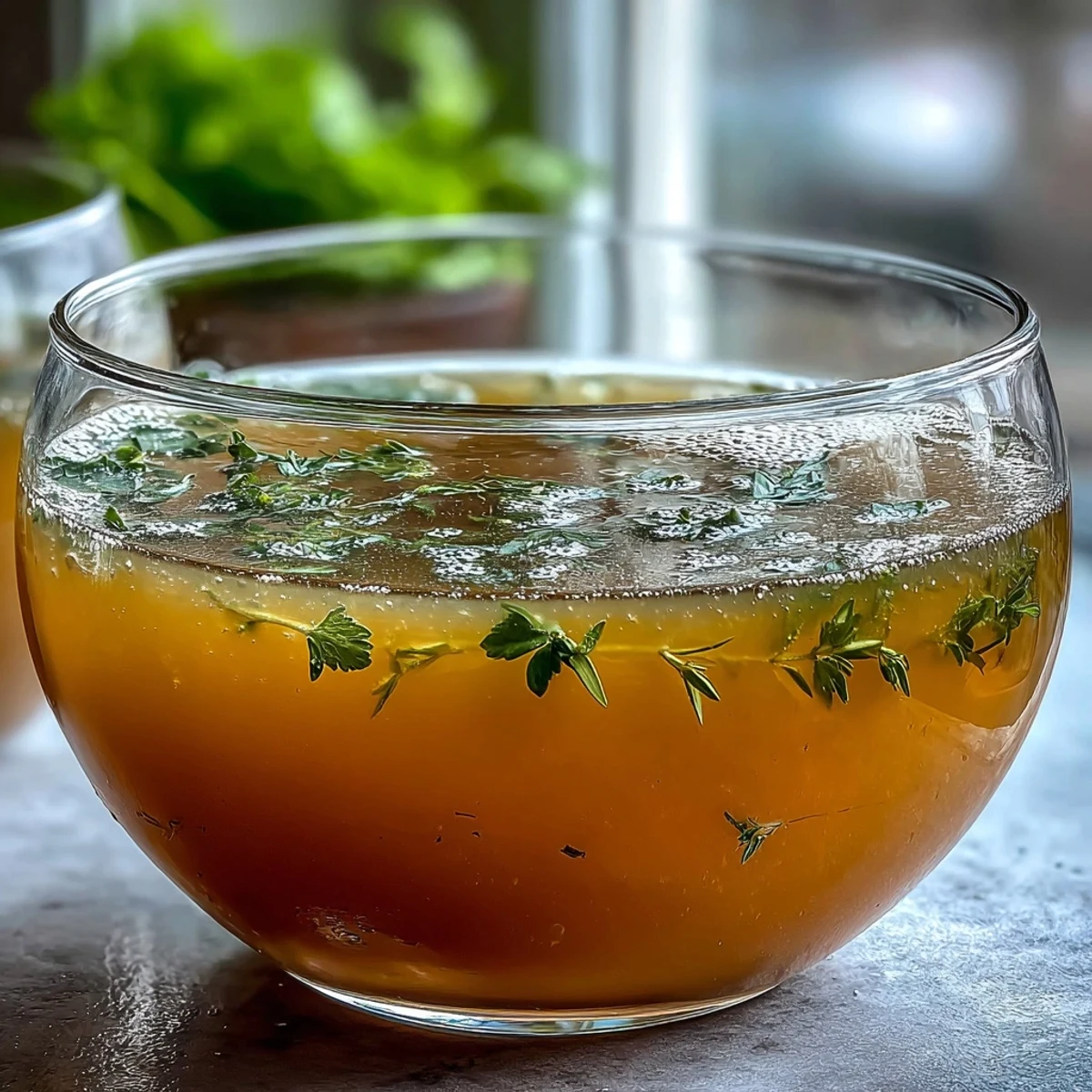 Golden strained Vegetable Broth From Scraps cooling in glass mason jars, ready for use in hearty vegan stews or sipping. 