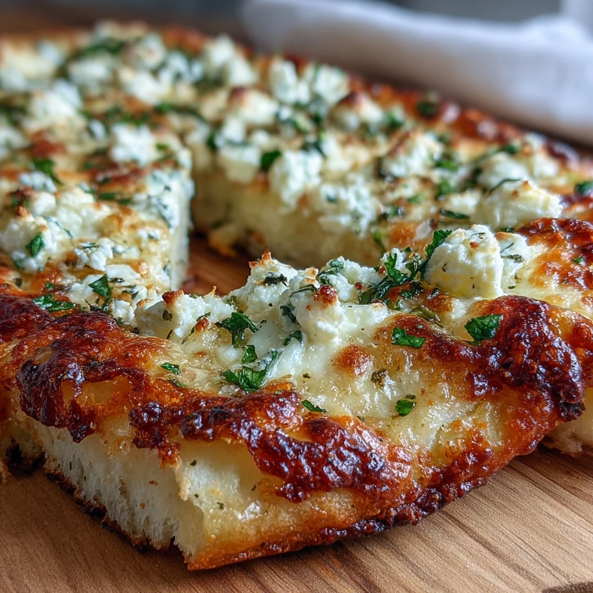 Golden-brown Fluffy Cottage Cheese Flatbreads sizzling in a skillet with fresh herbs.