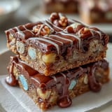 Cadbury Egg Blondies with White Chocolate Drizzle: soft, chewy blondies loaded with Cadbury Mini Eggs and finished with a glossy white chocolate drizzle.