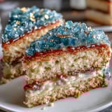 Teal Gold Geode Slice Cake