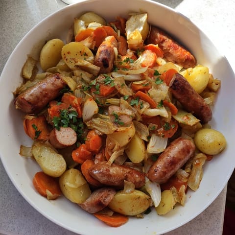 All-in-One Sausage Cabbage Bake