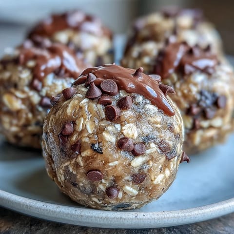 A close-up of Banana Chocolate Chip Energy Balls on a wooden tray, perfect for a healthy snack.