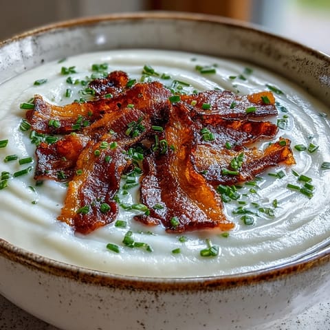 Creamy Celeriac Soup Crispy Bacon