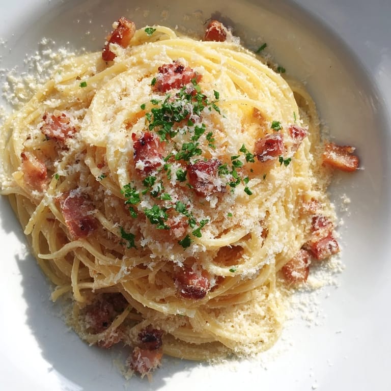This comforting plate of The Best 15-Minute Creamy Carbonara features perfectly cooked spaghetti, ready to enjoy.