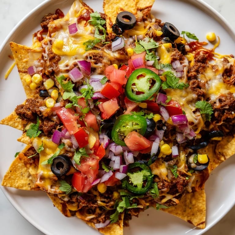 Golden, bubbling cheese covers these Easy Sheet-Pan Nachos, a flavorful crowd-pleaser with fresh toppings.