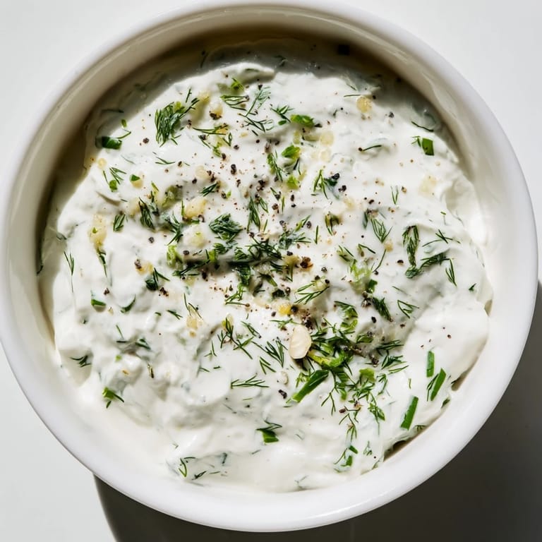Freshly made Greek Yogurt Herb Dip features vibrant green herbs, perfect on a platter with crunchy crudités.
