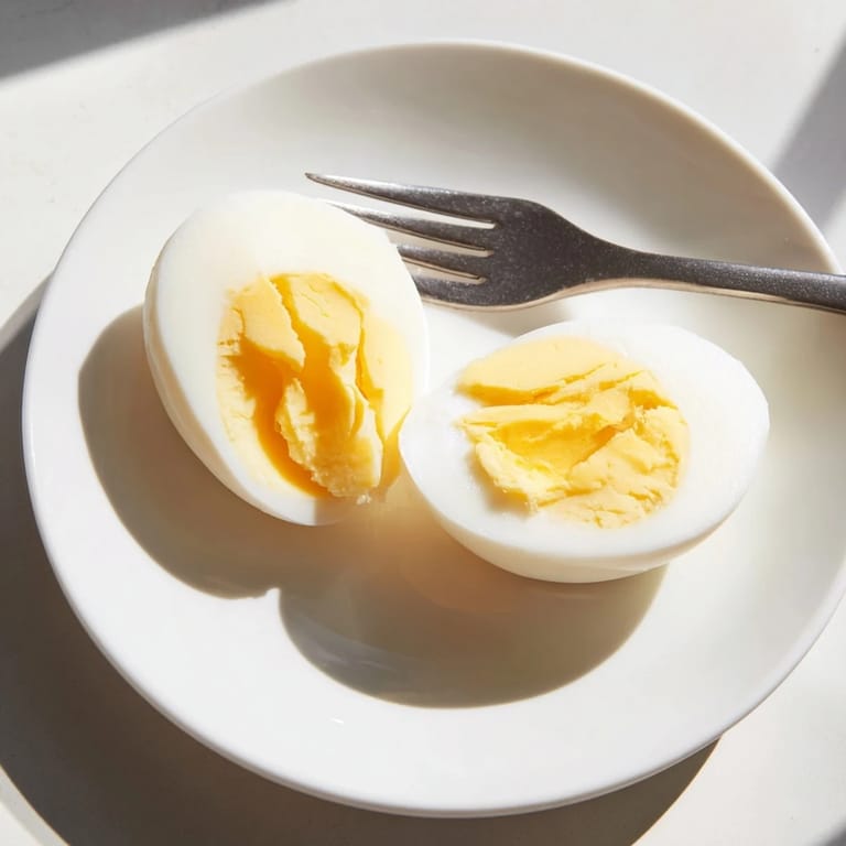 The air fryer boiled eggs recipe shows perfectly peeled eggs with a beautiful golden exterior, ideal for salads.