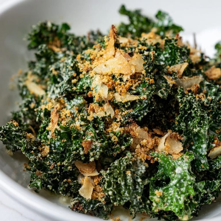 Serve this Garlic Parmesan Kale Salad as a side with grilled chicken or as a light lunch.
