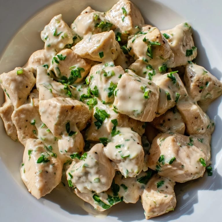 Savory Jalapeño Ranch Chicken Salad tossed with romaine, cherry tomatoes, cucumbers, and a spicy creamy dressing, served as a vibrant main dish.