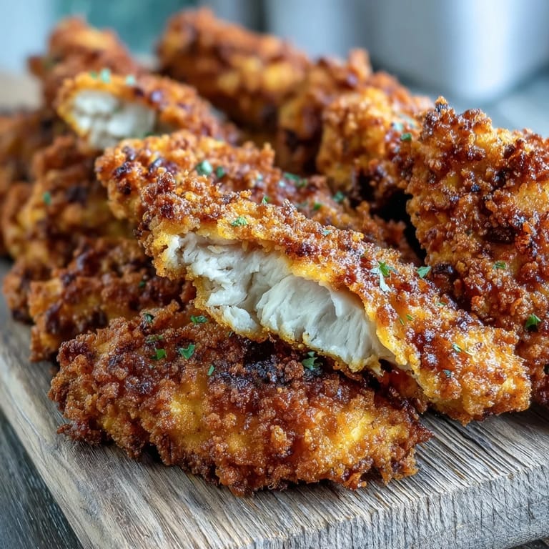 Four servings of Crispy Turmeric Chicken Tenders arranged on a platter with a creamy yogurt dip.