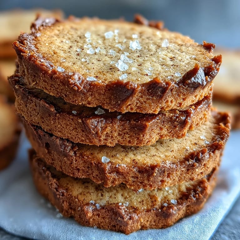 Close-up of Hojicha shortbread cookies showing their rich, earthy brown color and buttery texture.