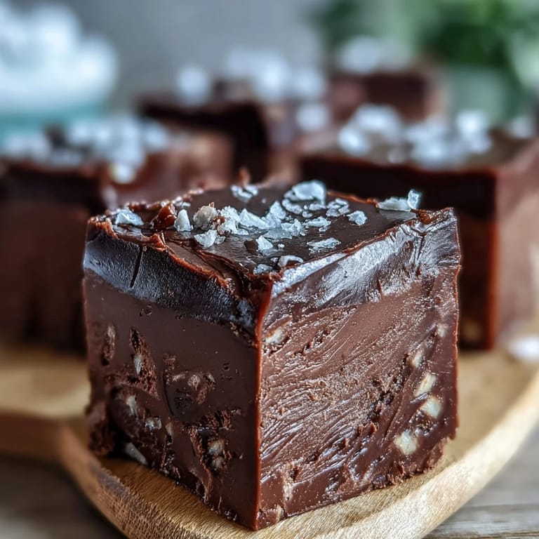 A close-up of glossy Hojicha Fudge pieces, perfect for a dessert platter with a cup of green tea.