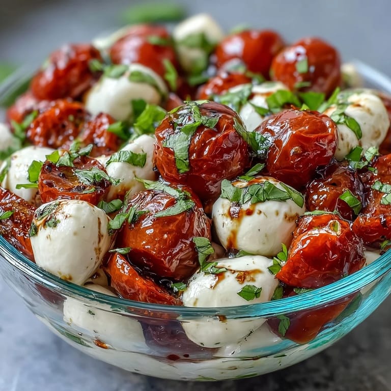 Fresh basil and balsamic dressing elevate this Mason Jar Caprese Salad, perfect for picnics.  