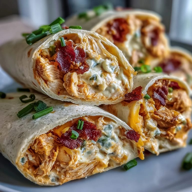 Zesty Buffalo chicken cream cheese pinwheels, sliced and arranged on a platter for easy party appetizers.