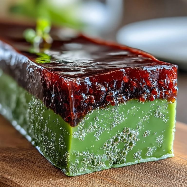 Savor this Yokan Japanese Red Bean Jelly with Matcha, a sweet, refreshing treat.