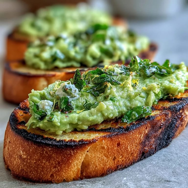 Creamy fava bean and mint bruschetta recipe, a flavorful, easy Italian appetizer treat.
