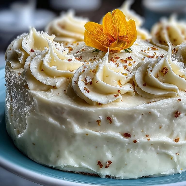 Fluffy Baby Shower Lemon Sunshine Cake with bright citrus frosting and blooms.