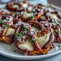 Shamrock-shaped pretzel bites drizzled in white chocolate and topped with green sprinkles for St. Patrick's Day.