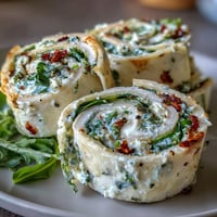 Colorful turkey cheese spinach tortilla pinwheels stacked invitingly on a party platter.